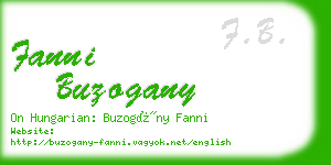 fanni buzogany business card